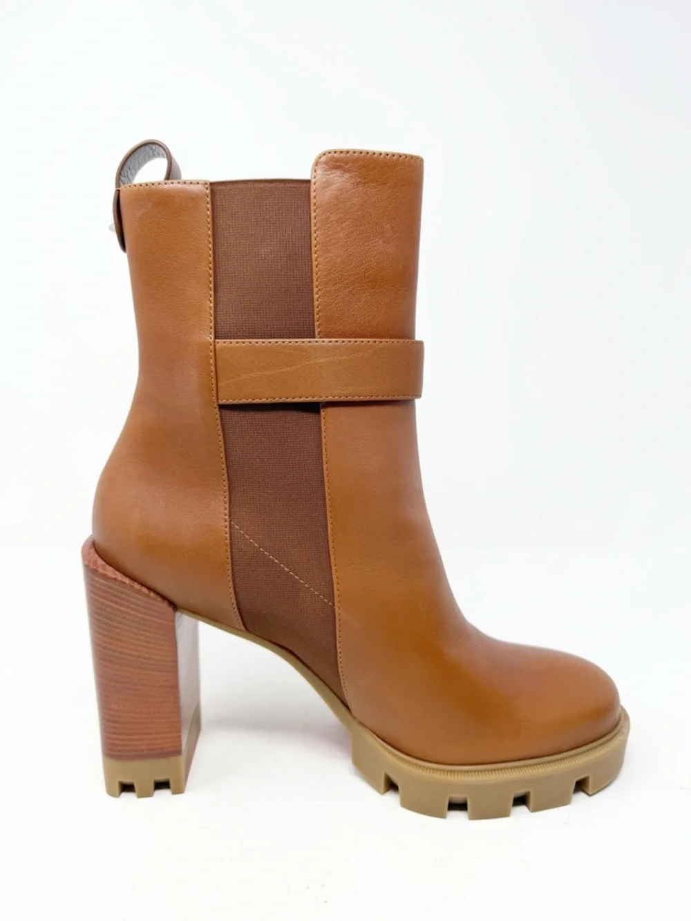 Christian Louboutin CL Chelsea Lug Ankle Boots Block Heel Womens Size EU 41